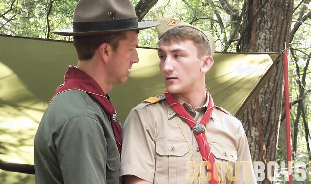 ScoutBoys - Spectacular scoutmaster seduces a supah-nice twunk in forest