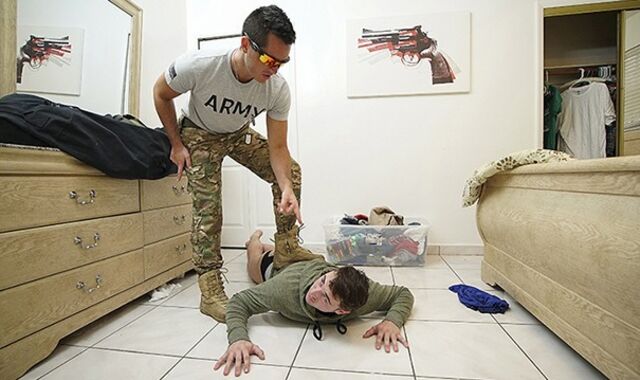 Dominative Army Stud Ryan Pitt Suck Off's His Trussed Up Step Bro Michael Boston - BrotherCrush