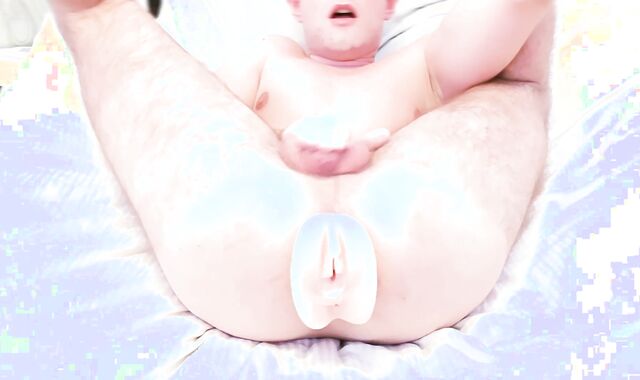 YELLING little SISSY tramp with FLESHLIGHT IN THE RUMP, DRAINS her petite BUD like a GREAT LADY