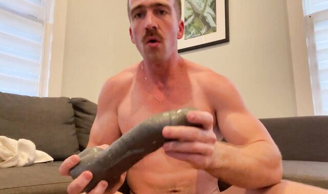 Widely Opened my pink fuck hole with big drill stick