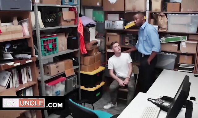 Britain Wesbury Caught Stealing And Disciplined By Officer's Large Dark-Hued Knob