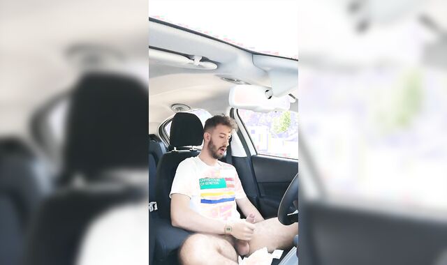 Milking off my ginormous dick in a public truck park