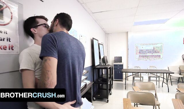 Fledgling Stud Alex Meyer Needs His Ginormous Step Brother To Instruct Him About Romp - BrotherCrush