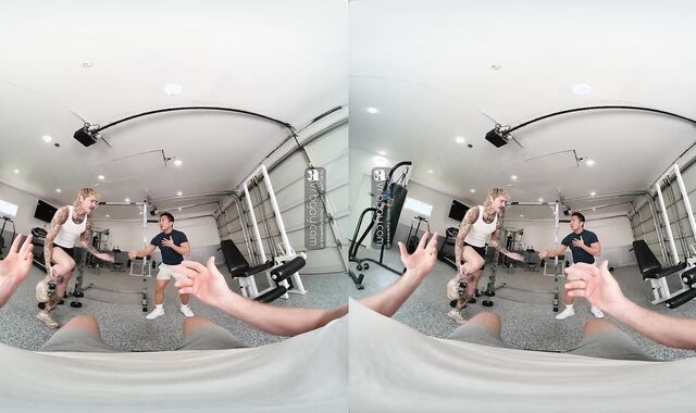 VRB Queer Sans A Rubber orgy desire in the gym with muscle asian Jkab Dale VR Porno