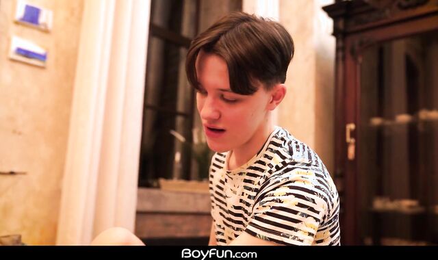 Torn Underpants Leads To Finger Munch And Poke Of Lad Rump