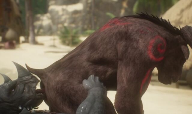 Minotaur Cums A PLENTY OF From Being Ripped Up by Rhino (Gulhragg) | Insatiable Life Fur Covered