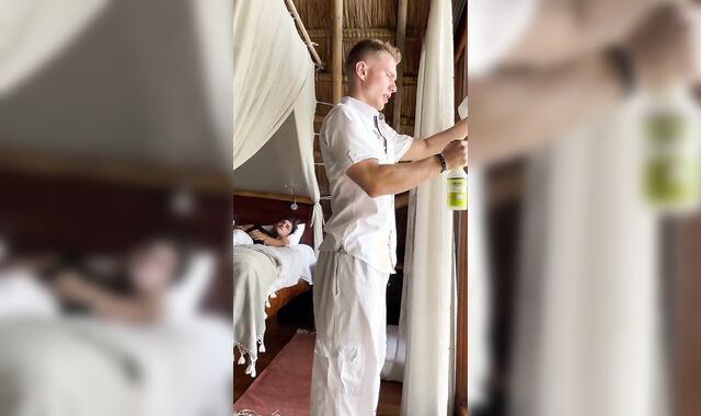 Carlos Effort & Elio Chalamet Inhaling Each Other In The Hotel Guest Bedroom