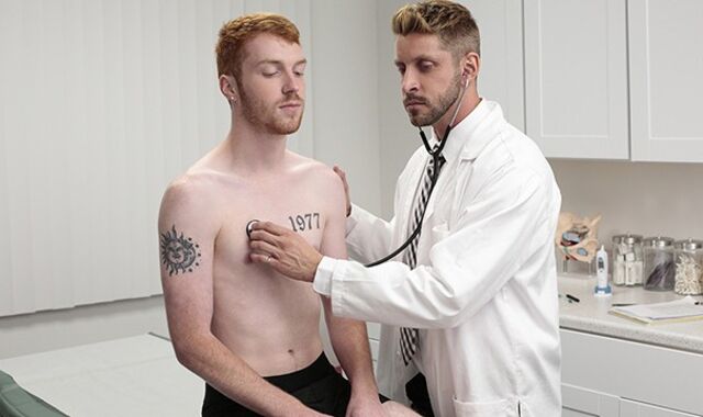 Timid Ginger-Haired Patient Sebastian Hunt Needs Libido Boost Treatment With Unshaved Dude Physician - DoctorTapes