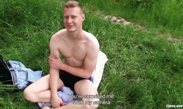 BigStr - Supah-Tearing Up-Super Hot Fellow Sunbathing Entirely Nude In The Lake And A Stranger Offers Him Cash For His Beef Whistle