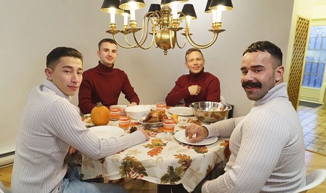Twink Trade - Nasty Nubile Twunks Help Their Stepdads With The Thanksgiving Dinner And Penis