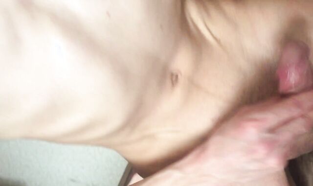 Femboy straddled a giant salami and concluded himself with yam-sized joy button splooge