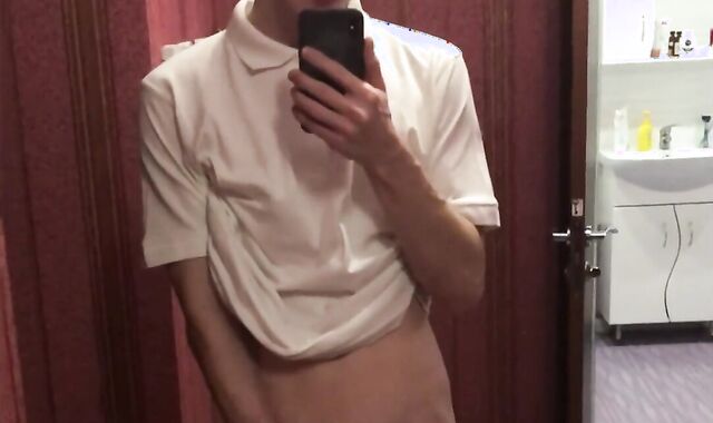 Wish Boy gorgeously Getting Off on herself at the Mirror / Huge Rod 23cm