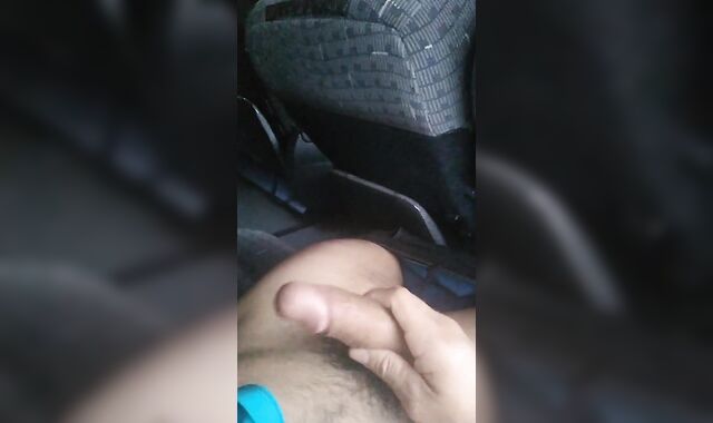 Amateur masturbed in real public autobus-Brazilian -Latin Gigantic trouser snake