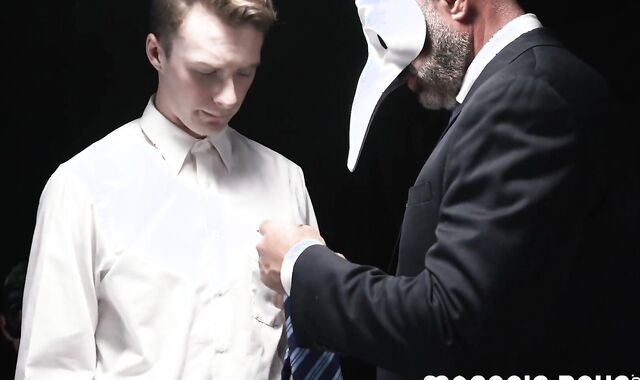 MasonicBoys - Masked old dudes test out strung up bottom’s crevice