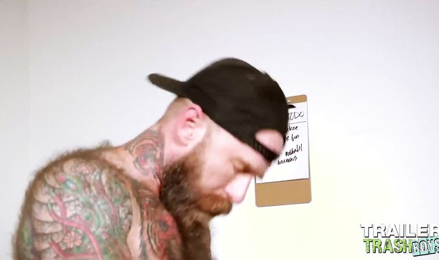 TRAILERTRASHBOYS Tattooed Daddy Masturbate Dixon Moist Breeds Bottom