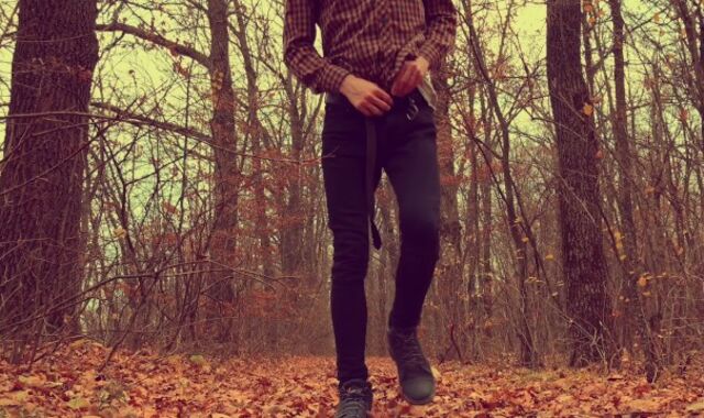 Mischievous Boy WANKING HIS Giant MANHOOD (23cm) IN FOREST / OUTDOOR /Hide /Hot /Cute