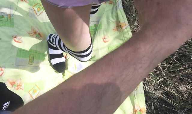 In public on the road changed clothes and embarked throating my penis