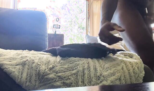 Dark-Hued Bubble Rump Jock Creams All Over BWC & Shovels Fountain Out His Bum