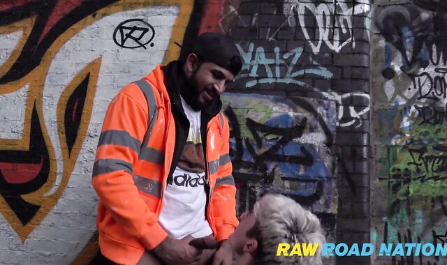 two TRADIES - I GRAFFITI COCKNEY THUG GETS STOPPED IN HIS TRACKS....