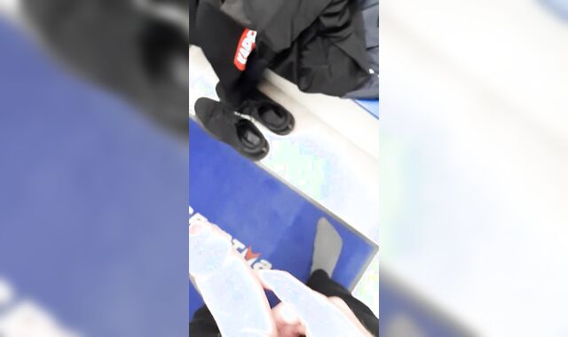 The guy spotted a magnificent guy in a sports store and in a fitting bedroom introducing him