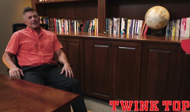TwinkTop - Sleazy college principal tempts cherry boy in his office