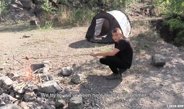 Czech Hunter 563 - Lonely Camper Heads From Cooking A Pink Cigar To Gargling & Railing One In His Tent For