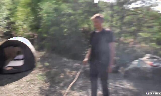 Czech Hunter 563 - Lonely Camper Heads From Cooking A Pink Cigar To Gargling & Railing One In His Tent For