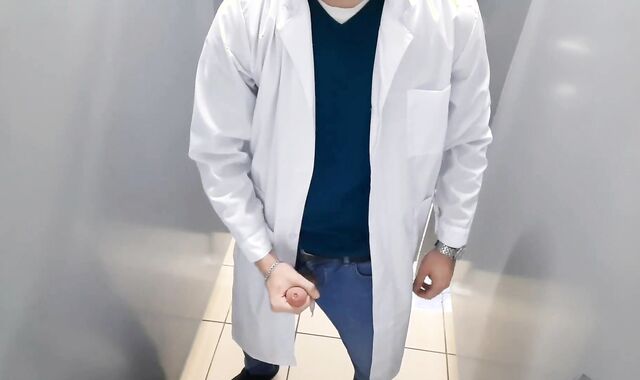 Russian young MEDIC secretly MASTURBATES in the rest room