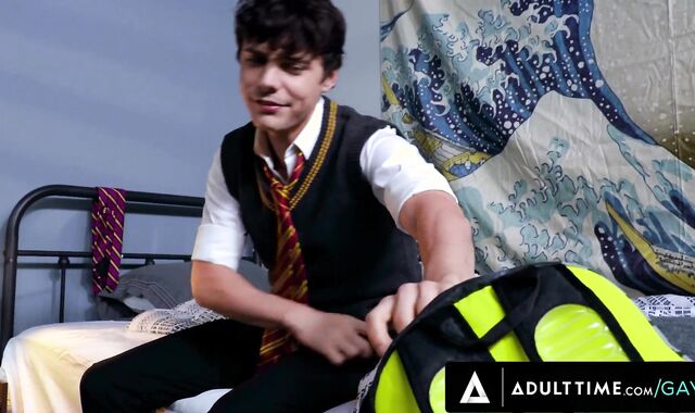 ADULT TIME - Ultra-Mischievous Twunk Asher Day Rails His Roomy Harley Xavier's Jism-Pump After Caught Milking