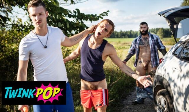 Lad Pop - Benjamin Blue Carries His BOYFRIEND Theo Brady On The Truck Fetish Mask So Markus Can Fuck Him Better