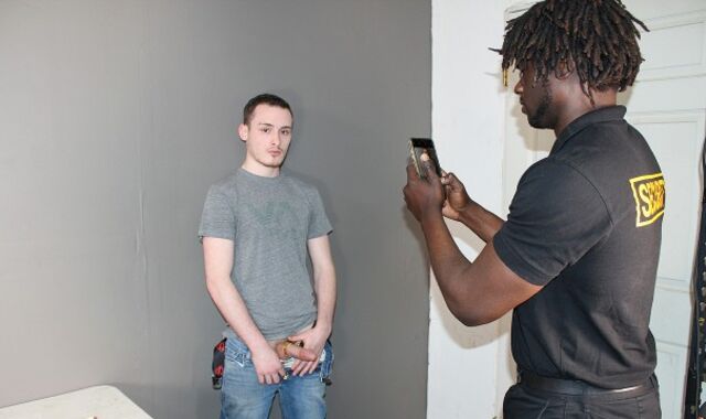 Crazy LP Officer Devin Trez Glides His Phat Dark-Hued Rod Deep Inwards Lovely Thief's Sphincter - Youthful Perps