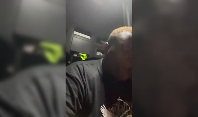 10 inches of FAT EBONY STIFFY Trucker Salami gets head