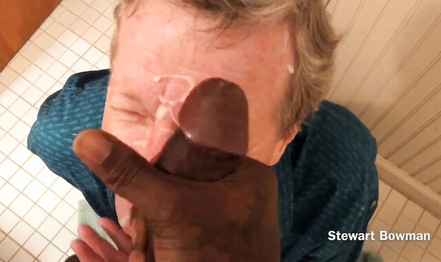 Dark-Hued Man Urinates in Stewart's Face Before Letting the Gay Deep-Gullet Him to Climax