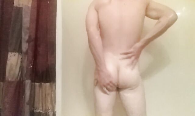 Shower with ass have joy and pop-shot