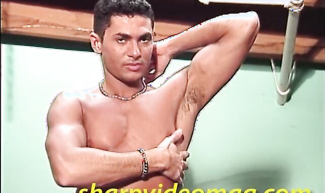 DANNY E.- SMOOTH, SLIM BOXER DISROBES IN LOCKER GUEST ROOM