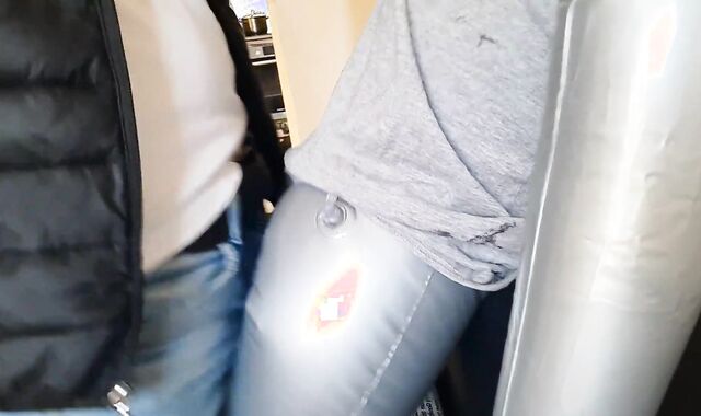 Russian boy pounds an inflatable female