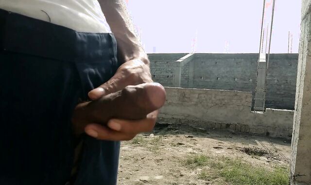 Indian phat guy rod forearm-job in public places and spunk shot