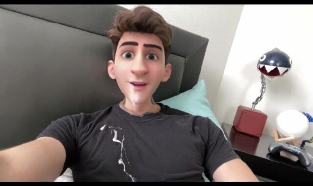 Uber-Lovely Anime Toon Dude Boy Strokes his Pink Cigar and Shoots A Flow on his Face