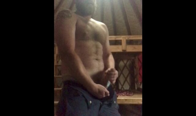 Wild Wilderness Fellow drains his stiff stiffy after a rock hard day on the trail