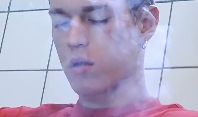 Uber-Sexy jock smokes cigars while jerking and jizzing