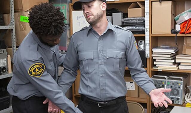 2 Naughty Officers Devin Trez & Wesley Forest Get Supah-Nasty In The Backroom Of A Supermarket - YoungPerps