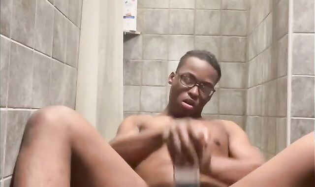 MASSIVE EBONY MEATPIPE Douche Fap Off /w Homemade Pocket Coochie