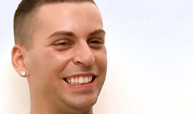 Tattooed Brit very first-ever-timer Lui wanking his fine-sized rock stiff penis