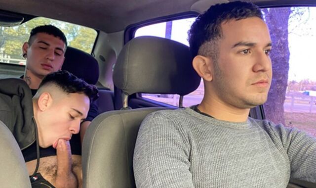 Very First-Ever-Ever Meeting Turns Into Supah-Plowing-Super-Hot 3-Way For Luca Libra & Dimitri Starlet And Their Cab Driver - SayUncle