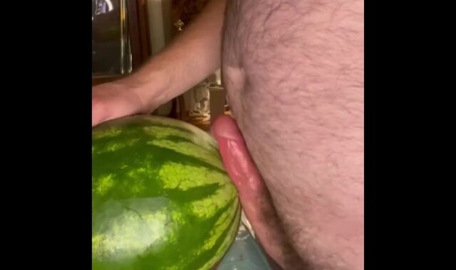 Furry Parent Figure Fucks a Watermelon Very First-Ever Time!