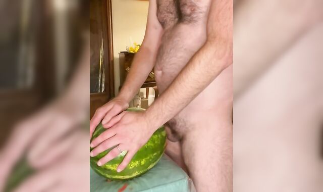 Furry Parent Figure Fucks a Watermelon Very First-Ever Time!