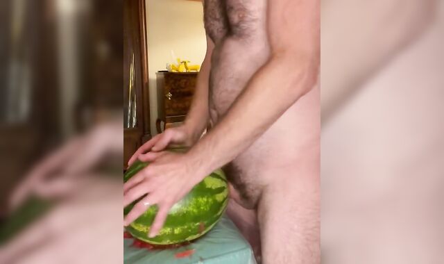 Furry Parent Figure Fucks a Watermelon Very First-Ever Time!