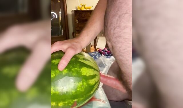 Furry Parent Figure Fucks a Watermelon Very First-Ever Time!