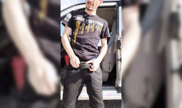 Nude and Jizzing on my ball-sac in Public!