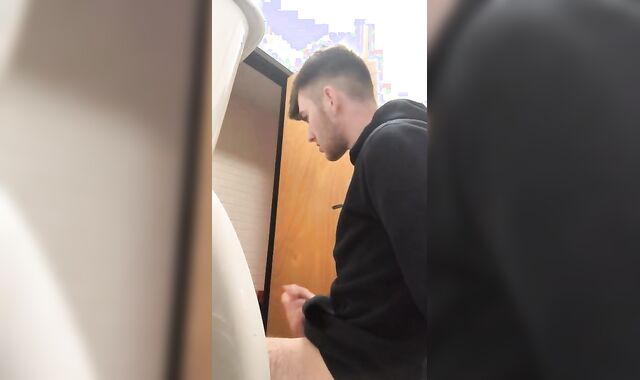 Ultra-Kinky School Nymph Strokes Off and Displays Ass in Toilets